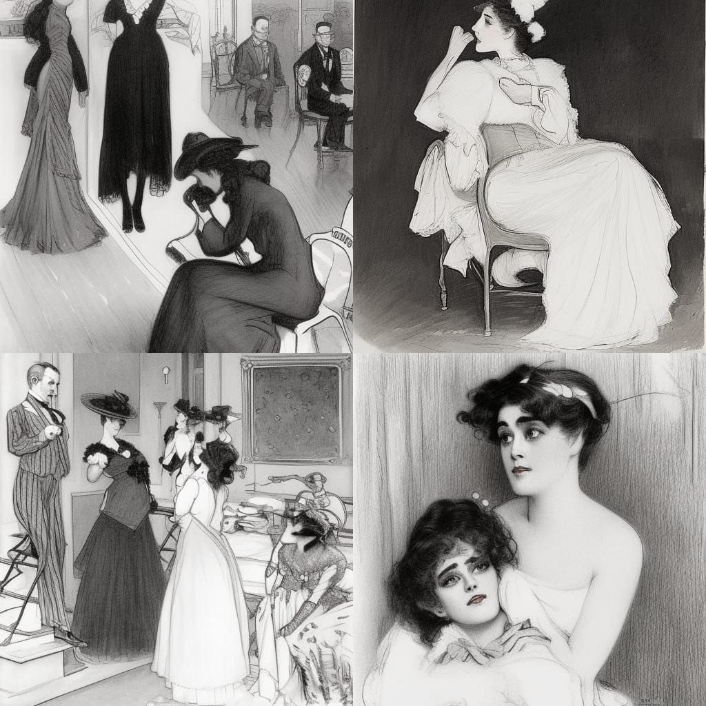 Elegant Figure in Charles Dana Gibson Style