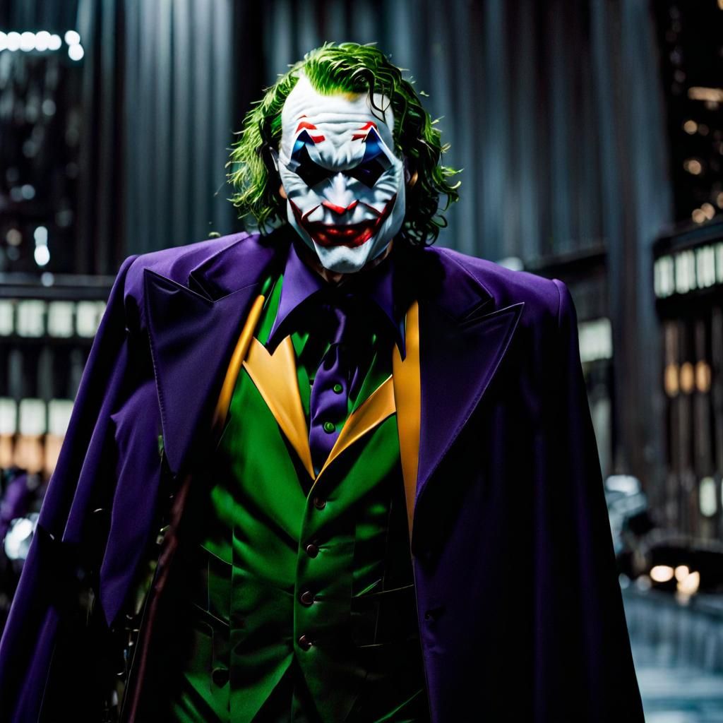 Joker Dons Batman Mask in Digital Painting