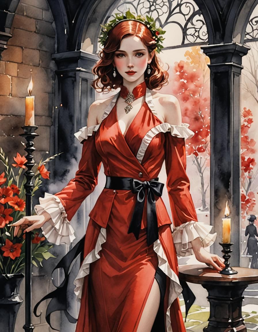 Imbolc 1930's Ladies Suit in Watercolour Style