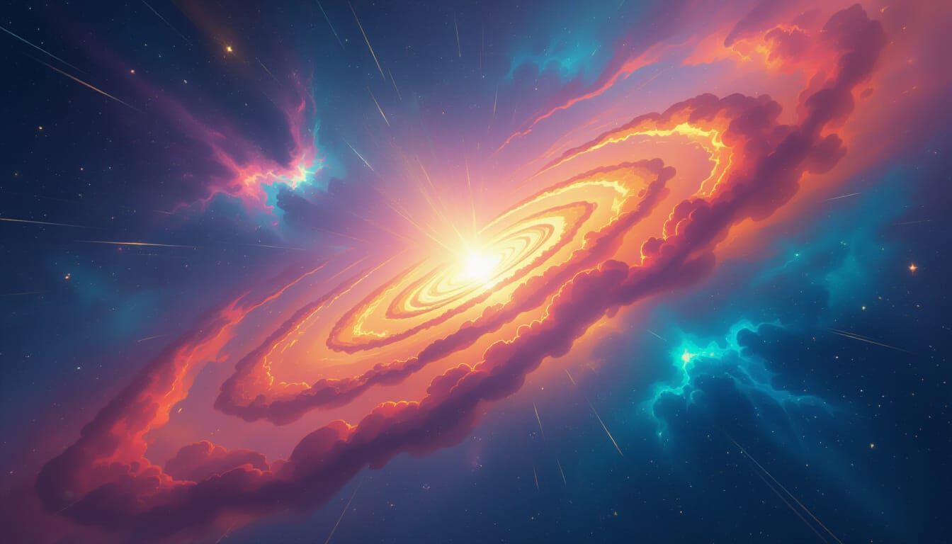 Exploding Cosmic Nebula in Vibrant Random Colors