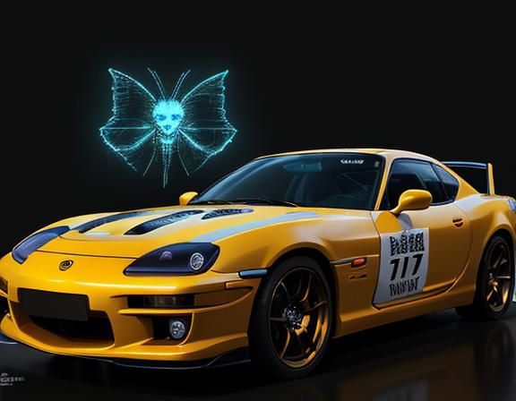 Mazda RX-7 in Midnight Tokyo: Hyperrealistic Detail