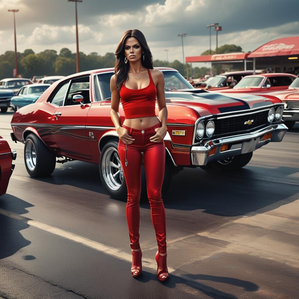 1972 Chevy Nova at the Drag Strip