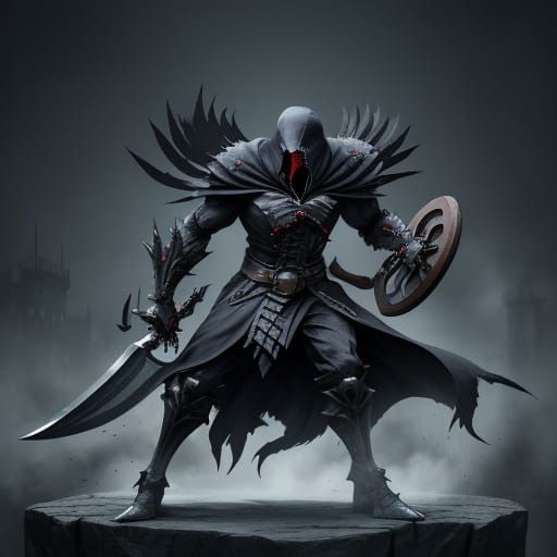 Fortress-Like Executioner with Guillotine Mask