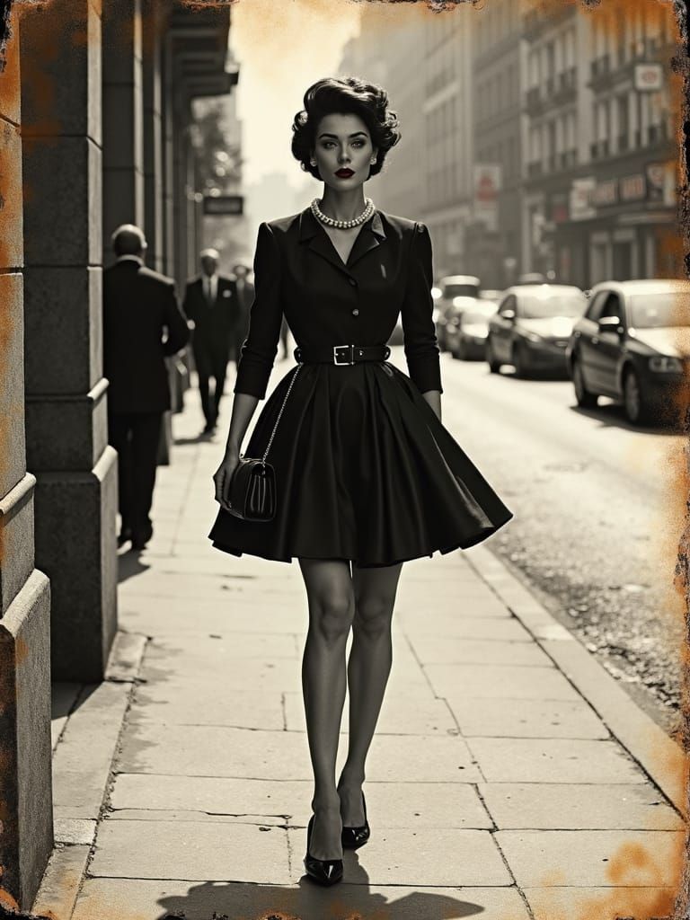 Vintage Pin-Up in Urban Setting, Banksy Style