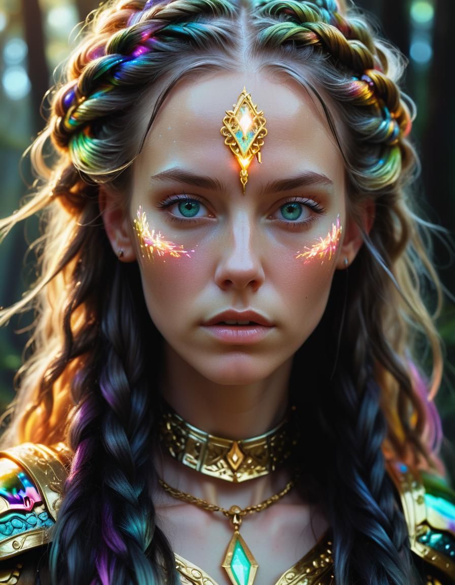 Fantasy Portrait of Woman with Braided Hair