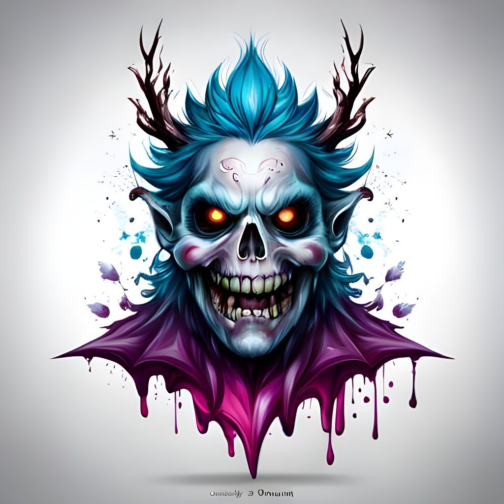 Whimsical Chibi Ghost in Dark Fantasy Style