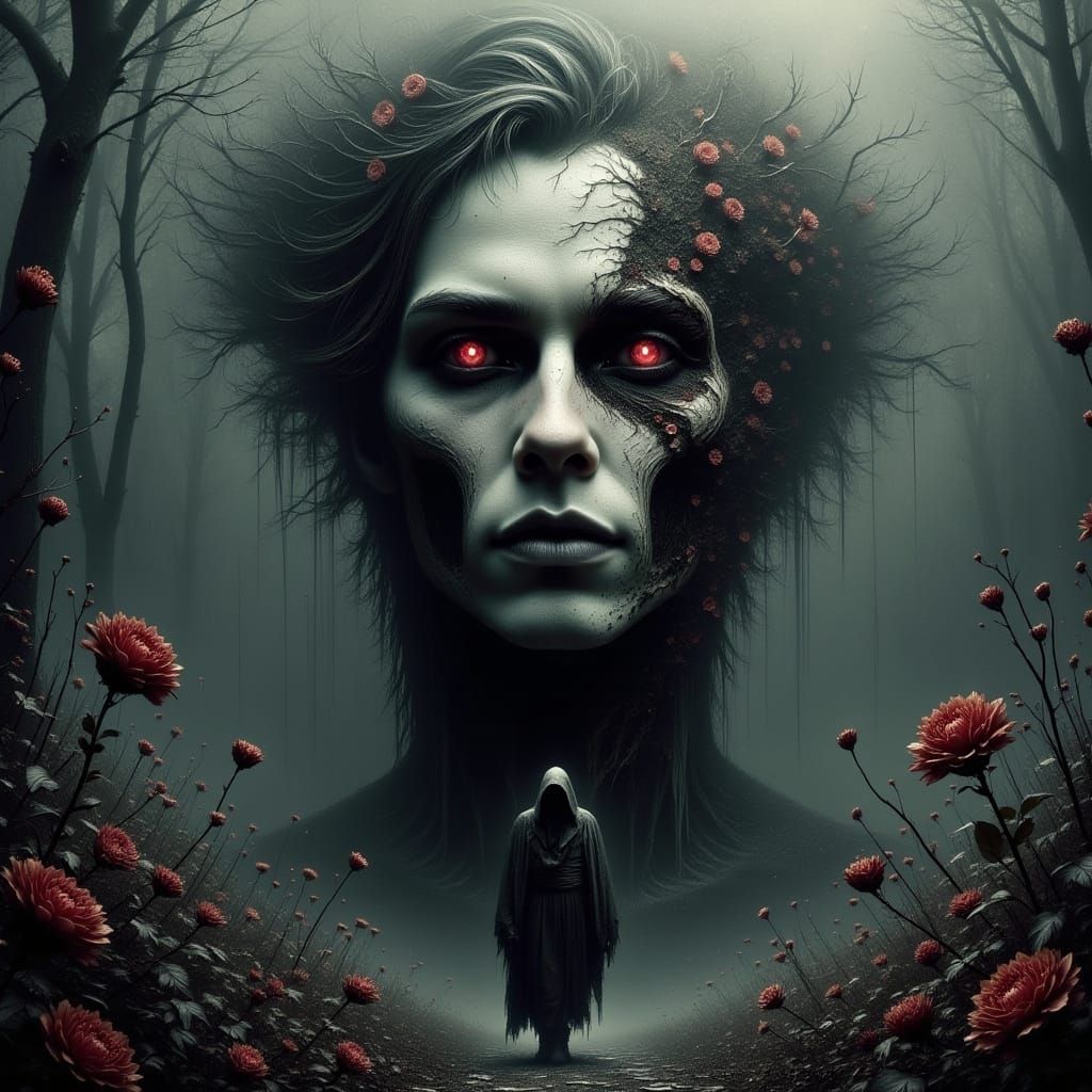 Art Nouveau Horror: Handsome Man Transforms into Skeletal Fi...