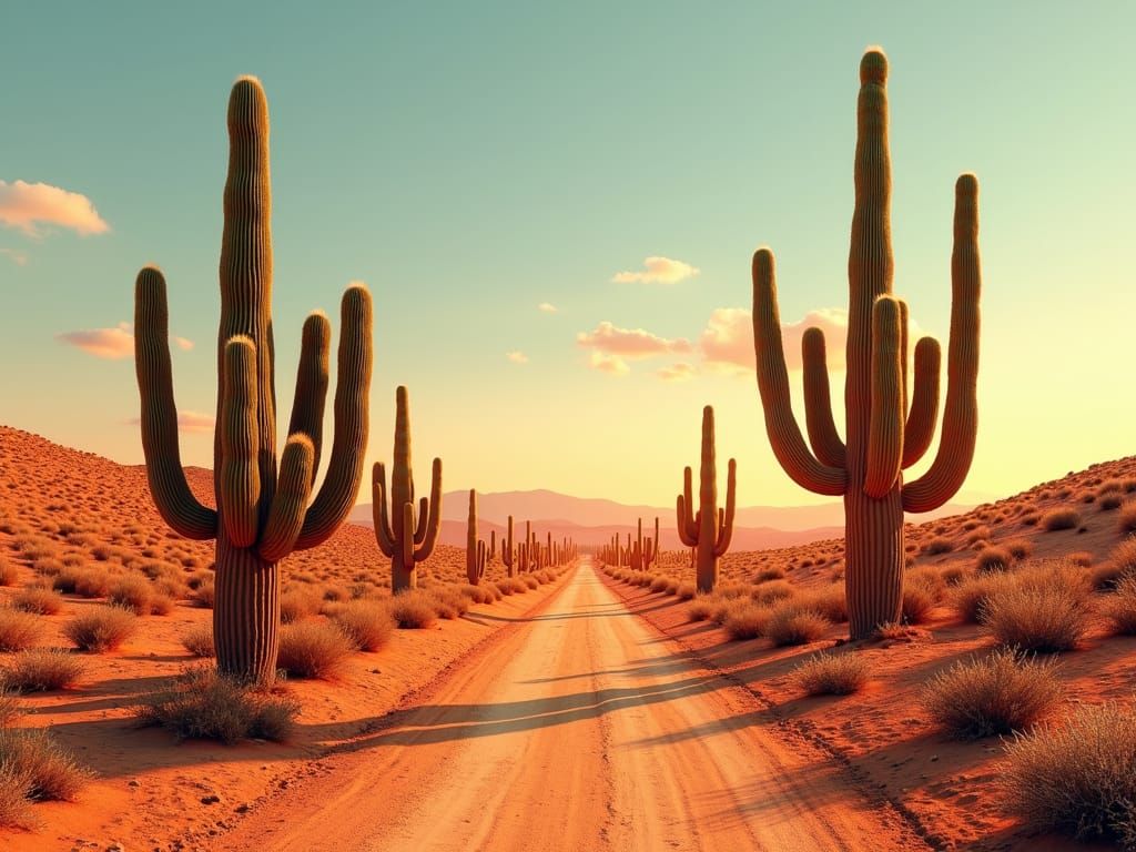 Heat Waves and Alien Cacti in Painted Desert