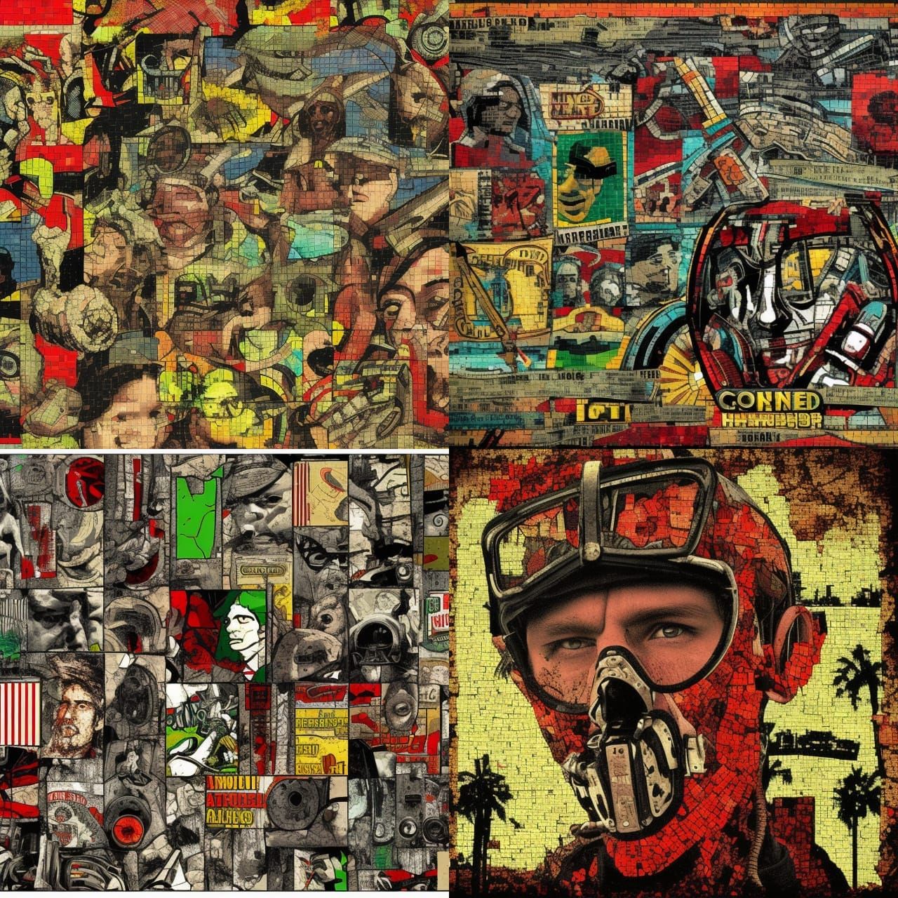 Post-Apocalyptic Wonderland: Pop Art Digital Mosaic