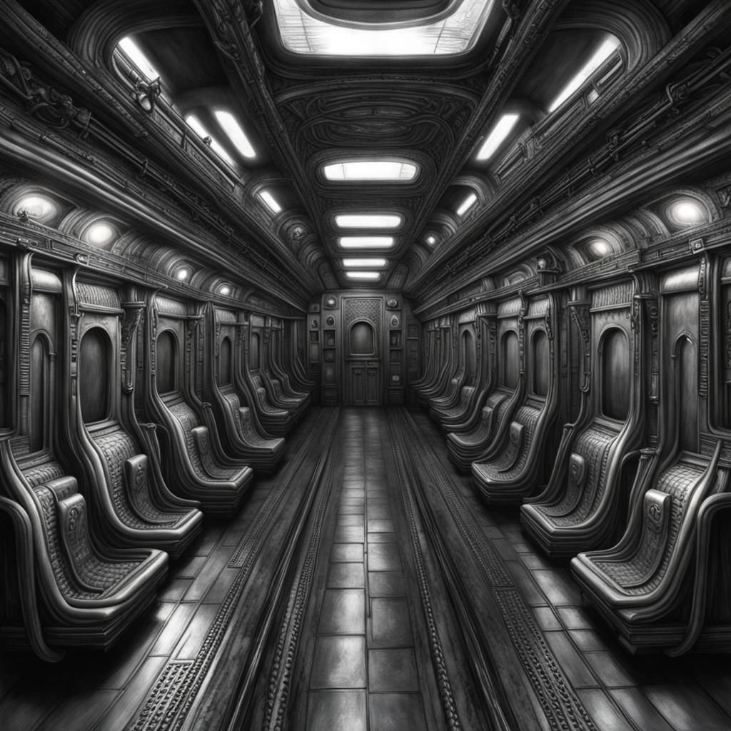Hyperrealistic Train Inspired by Biomechanical Art