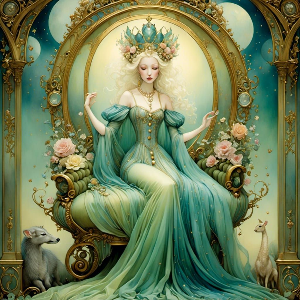 Tarot Card - The Empress in Art Nouveau Style