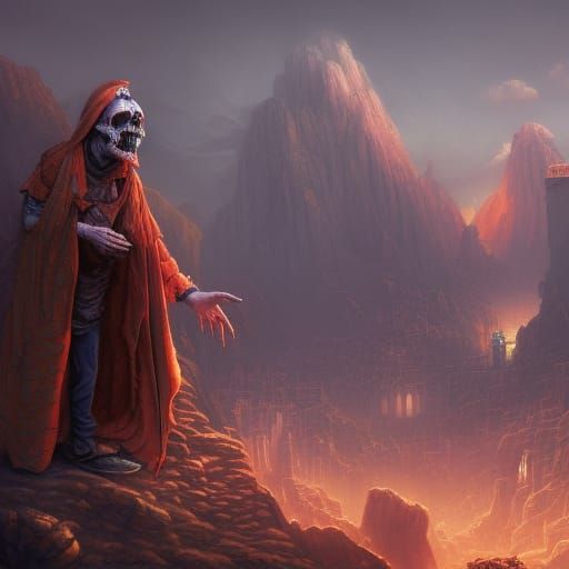 Detailed Matte Painting of a Scary Beggar