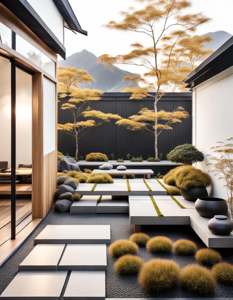 Japandi Style Outdoor Nature Landscape