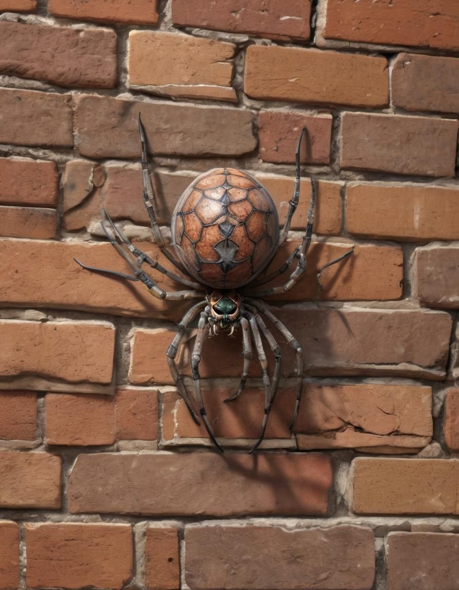 Orb Spider Ascends: Hyperdetailed Storybook Illustration