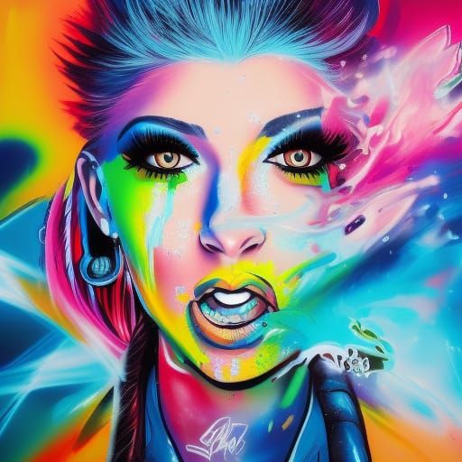 Alexa Bliss Graffiti Art: Street Art Style