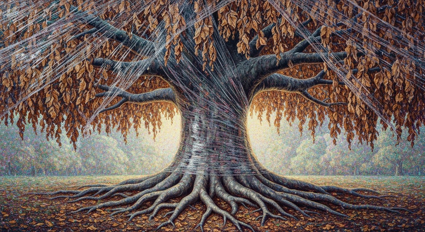 Giant Tree Enveloped in Plastic Wrap