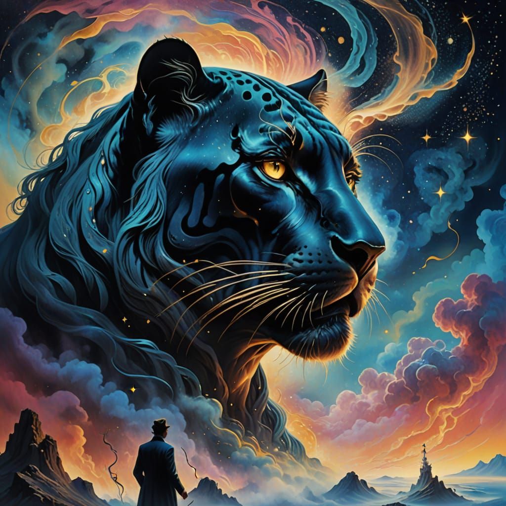 Surreal Winds Blow Starry Plume in Dali Style