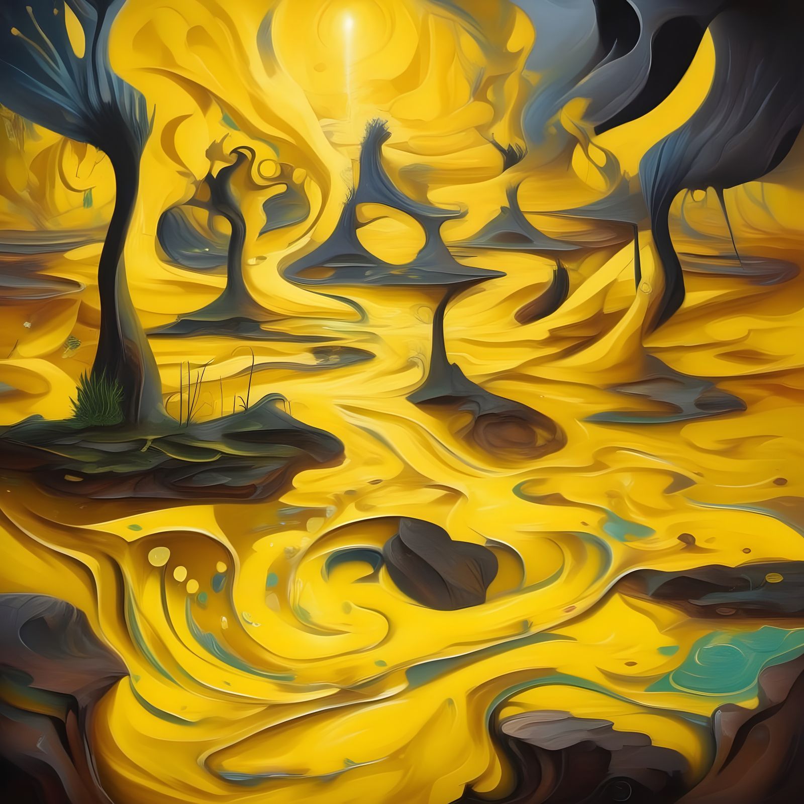 Surreal Dreamscape: Gravity Bending Floating Islands