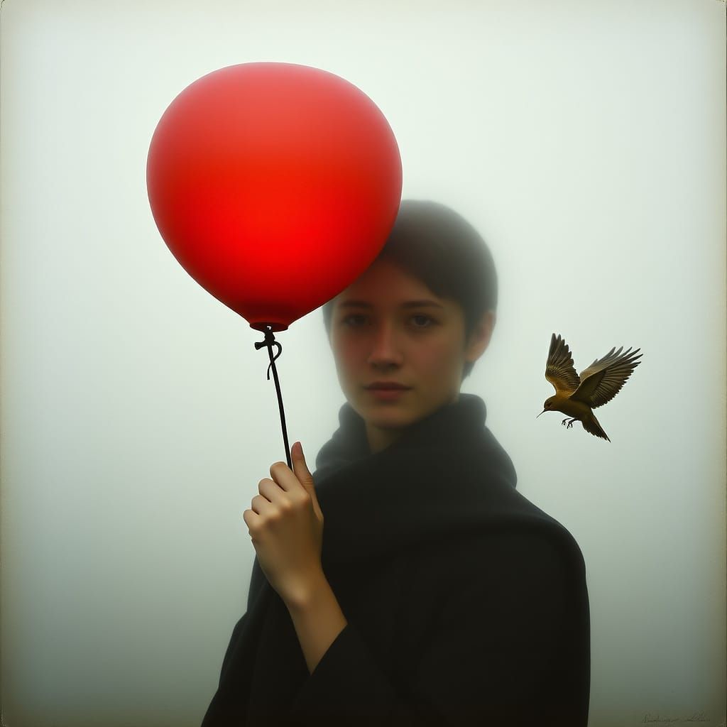 Dreamlike Hummingbird in a Fantastical Landscape