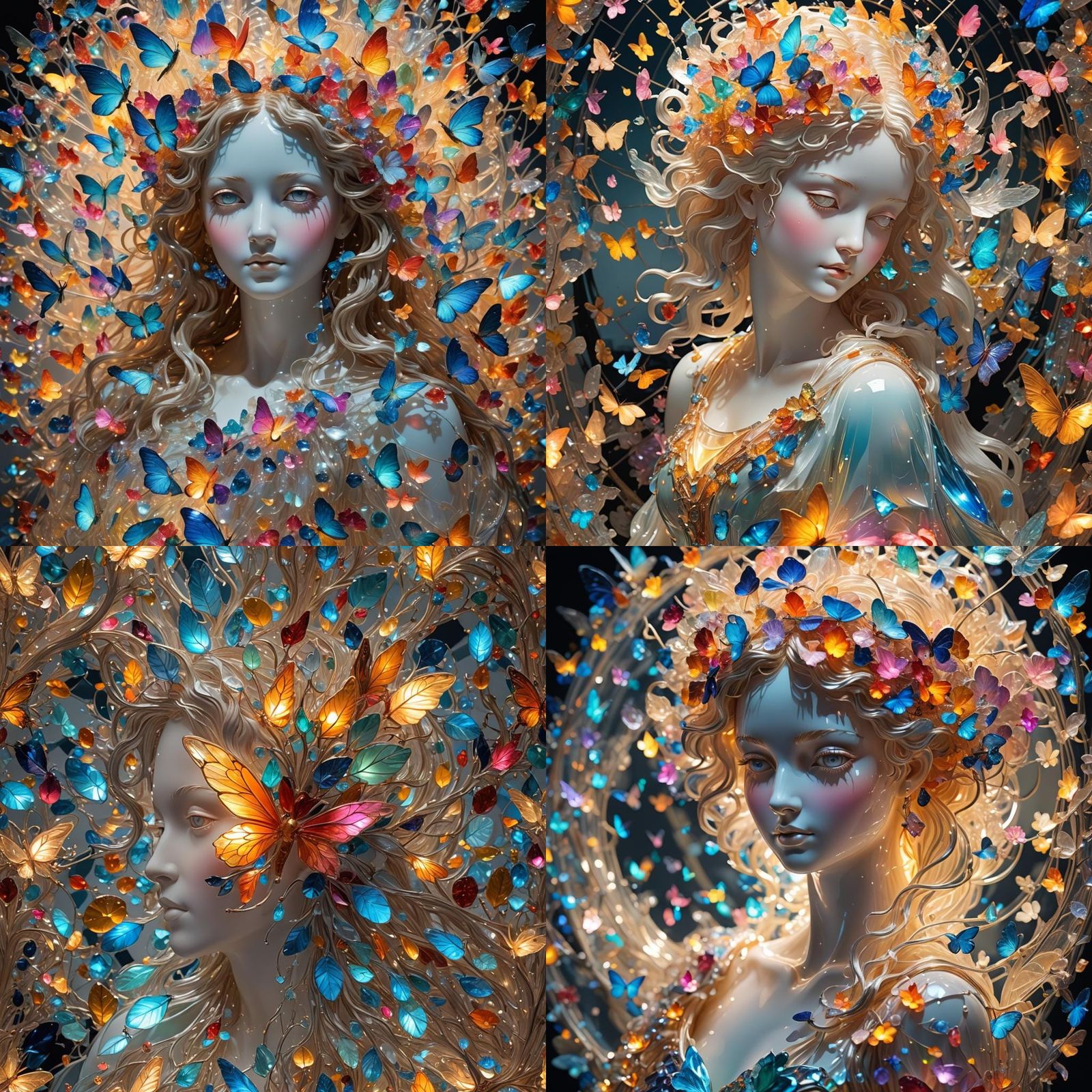 Luminescent Glass Psyche: A Colorful Depiction