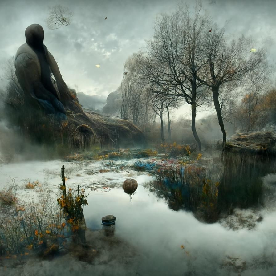 Ethereal Haunted Landscape in Hyperdetailed Style