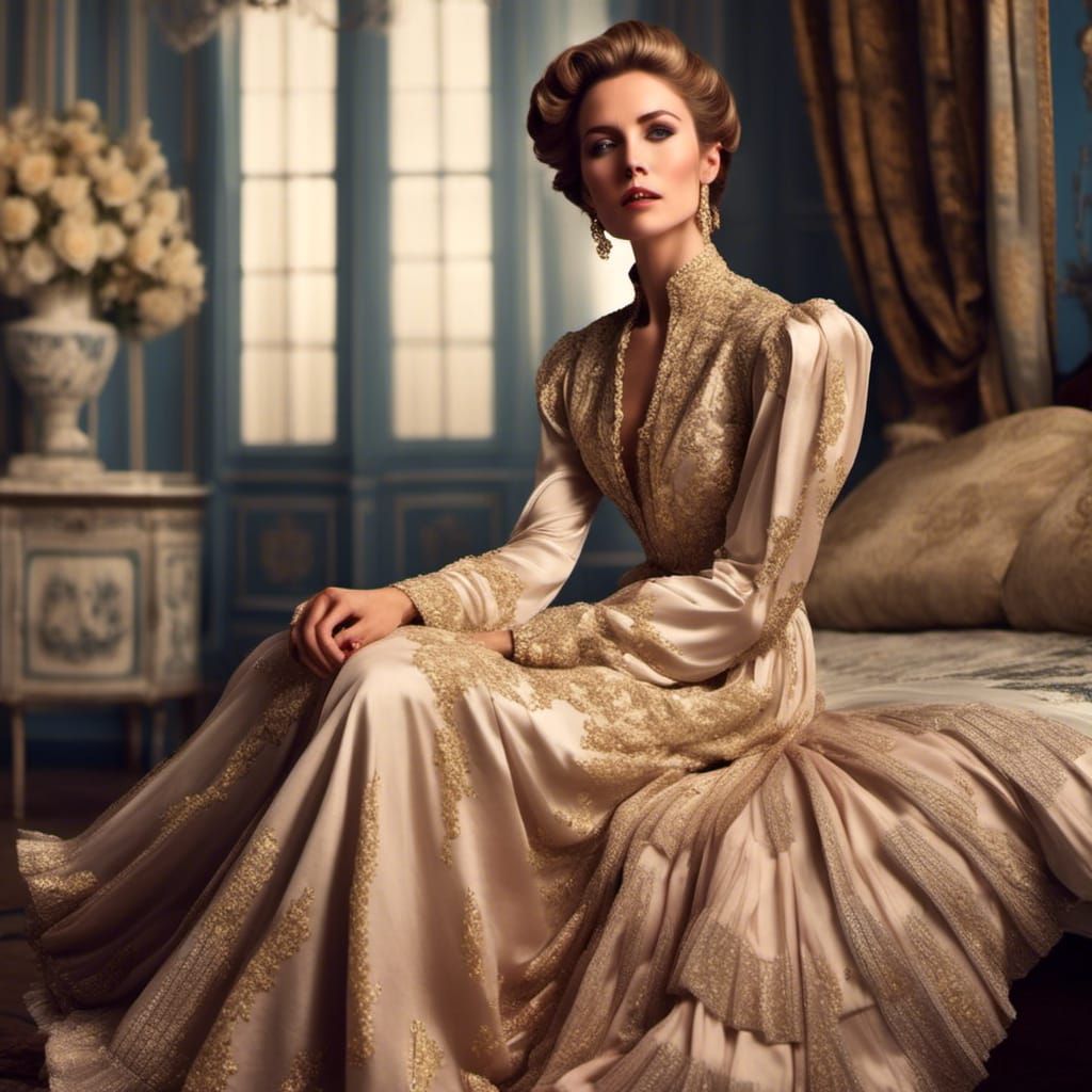 Elegant Evening Robe in Golden Hour Lighting