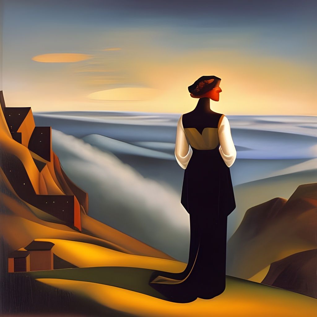 Art Deco Wanderer Above the Sea of Fog