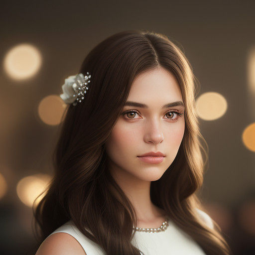 Elegant Young Woman in Formal Gown