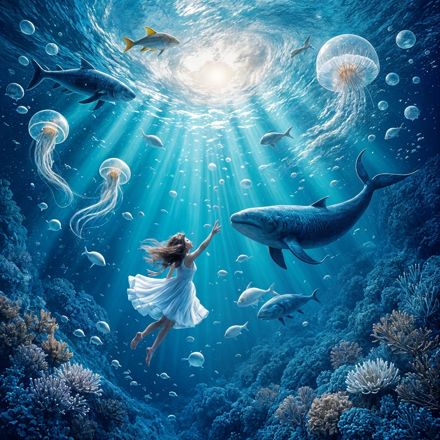 Upside Down Ocean: A Surreal Underwater Dreamscape