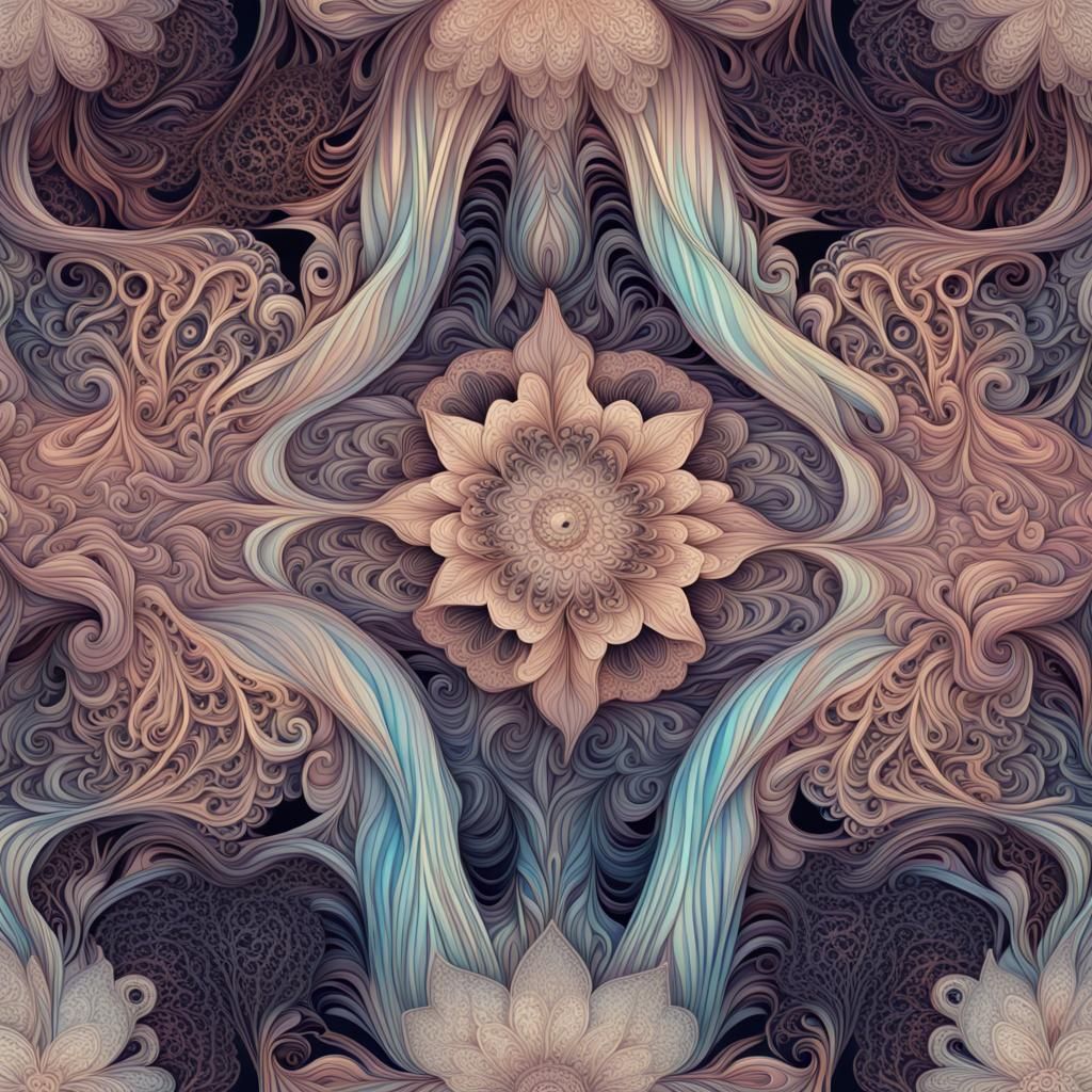 Abstract Cosmic Liquid Lace Pattern