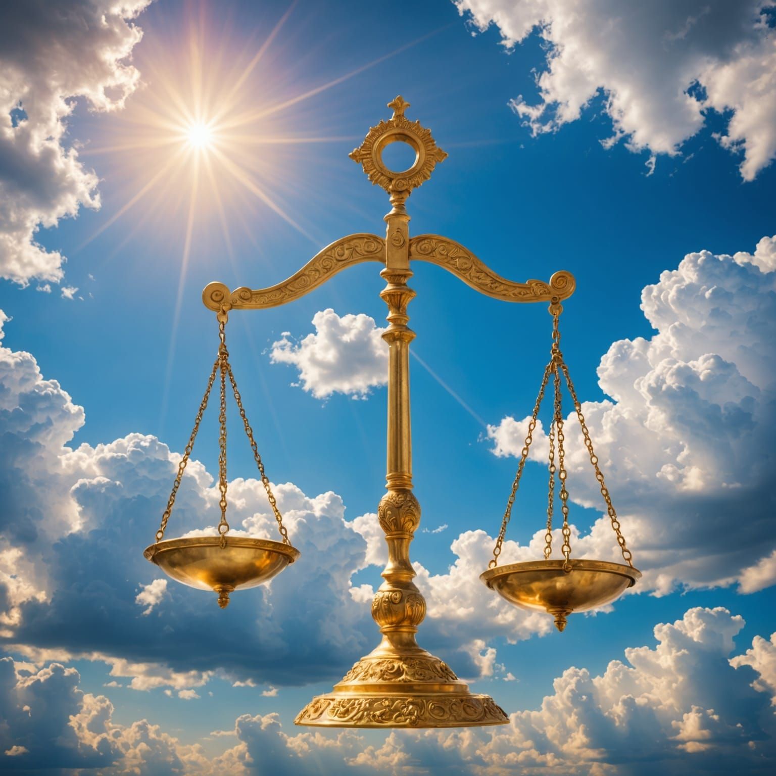 Ethereal Libra Balance Amidst Heavenly Sunshine