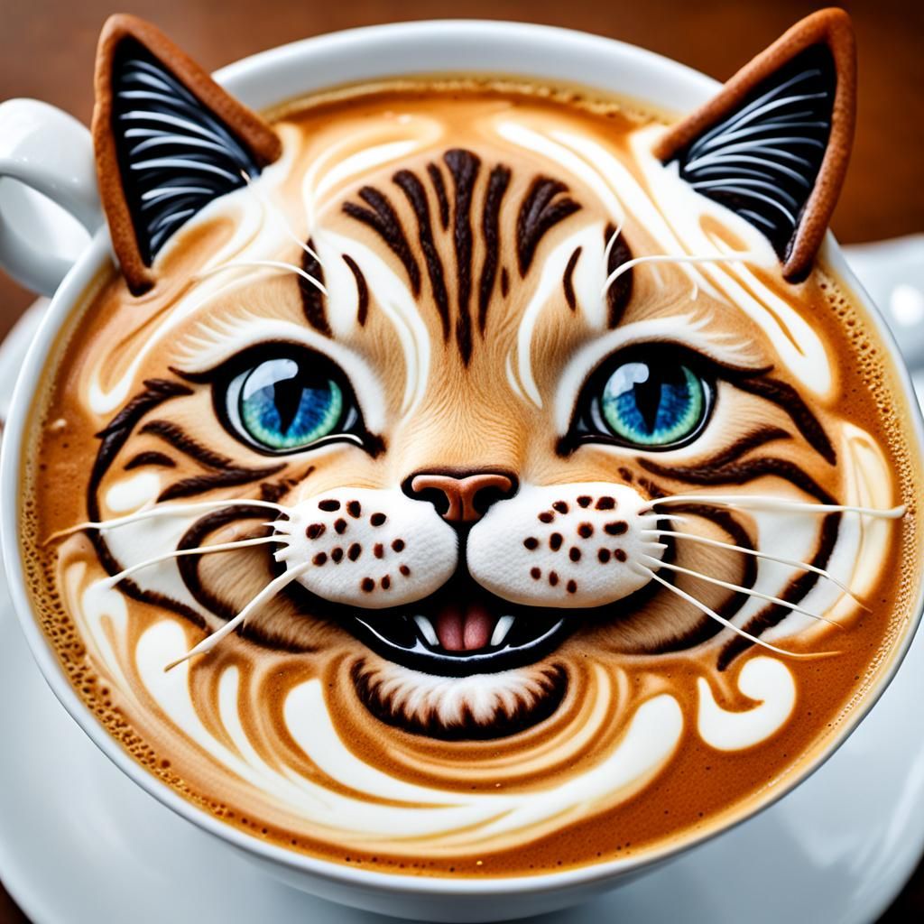 Latte Art Cat