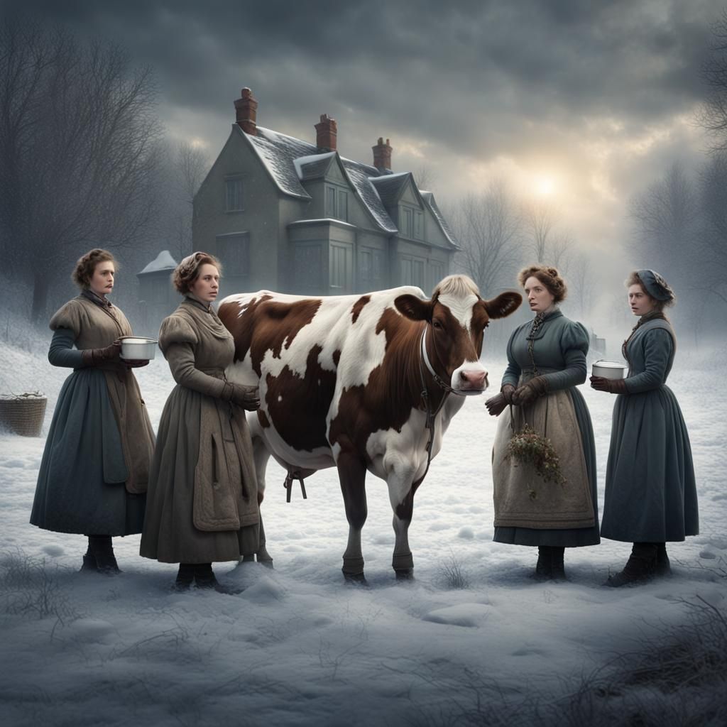 Eight  maids a-milking