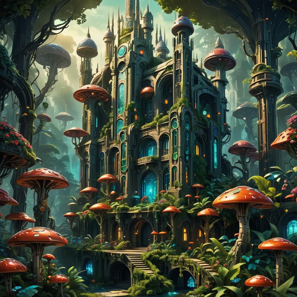 Bionicle Art Deco Sanctuary with Glowing Plants