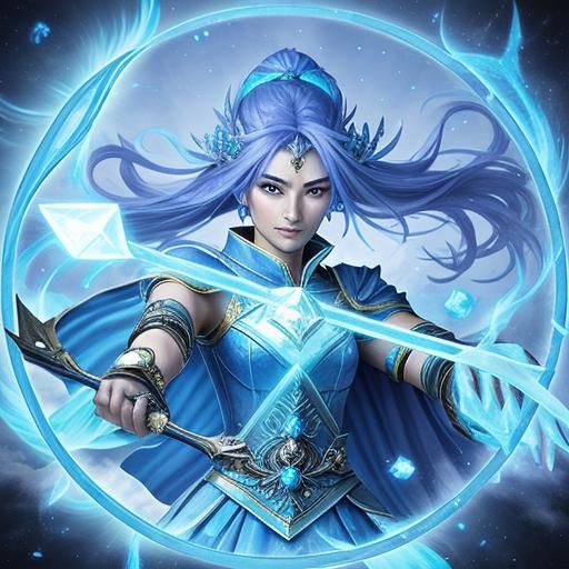 Fantasy Goddess with Ice Arrow Skill