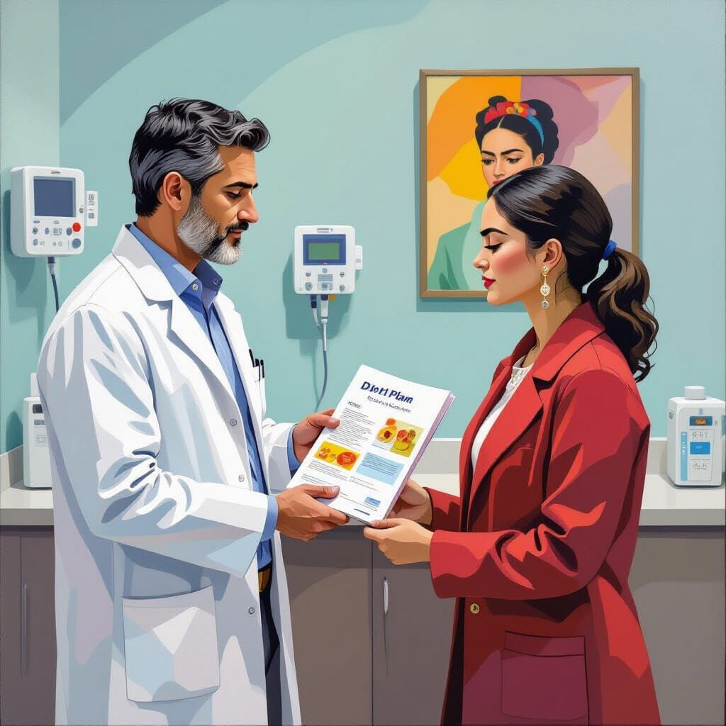 Concerned Doctor Offers Diet Plan: Pop Art Style