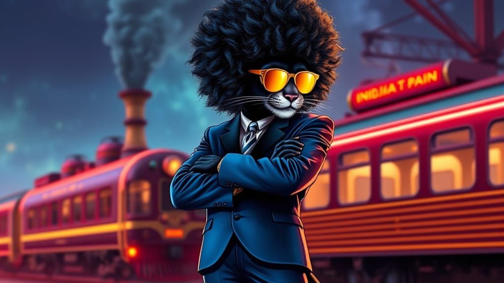 Afro Puma in Indian Suit, Akira Toriyama Style