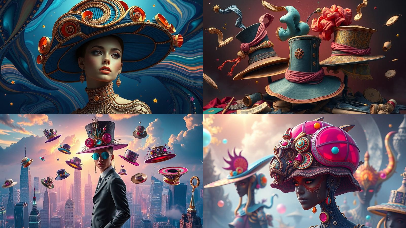 Revolutionary Fantasy Hats in Stunning Digital Illustration