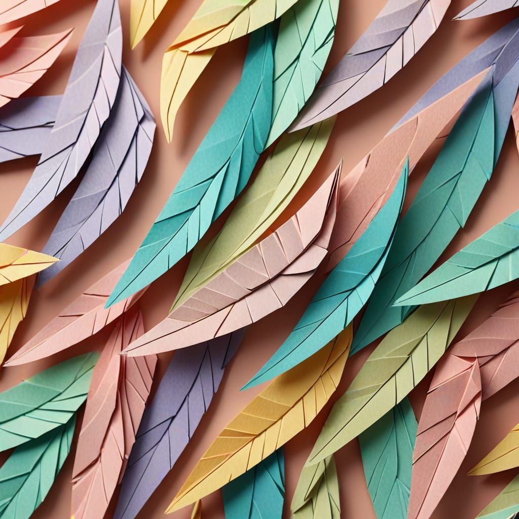 Origami Eagle Wings in Pastel Colors
