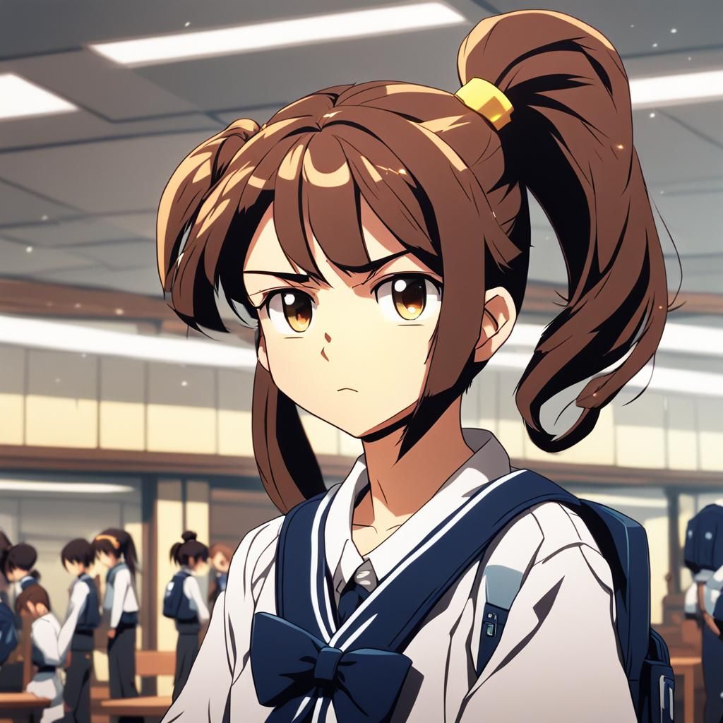 Angry Schoolgirl in Manga Scan Style