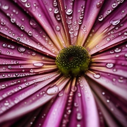 Close-Up Flower in Bloom with Dew Drops