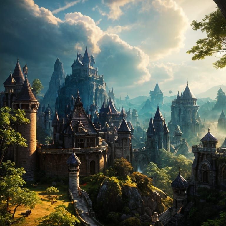 High Fantasy Cloud Castle: Matte Painting in Unreal Engine