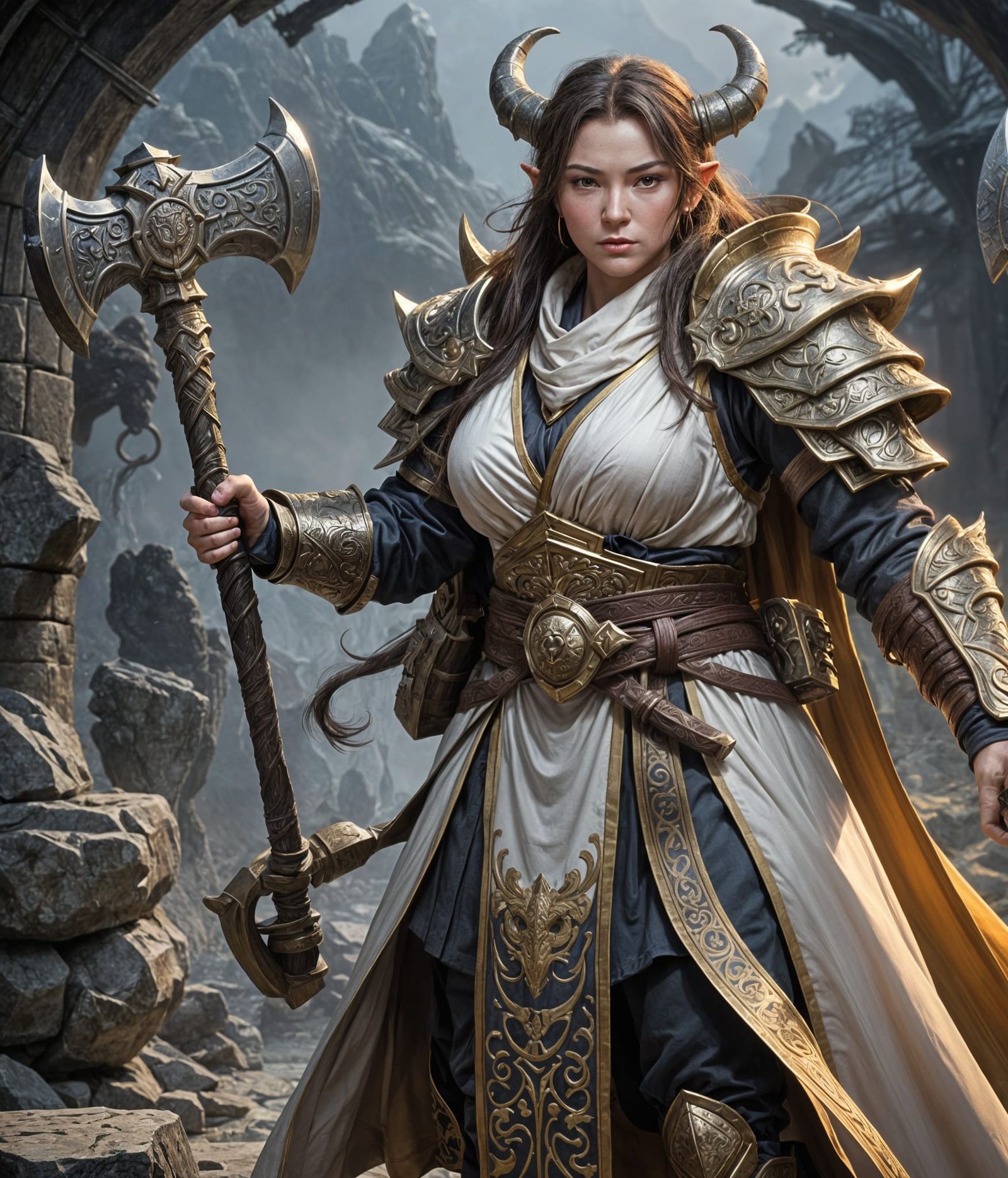 Dwarven Warrior Goddess, Anime Art