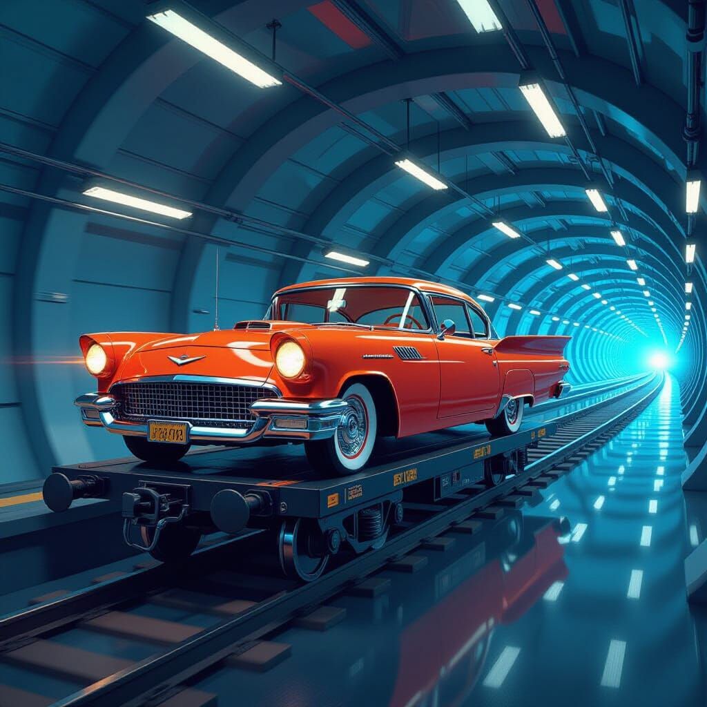 Atompunk Car Wash Speeds Through Underground Tube