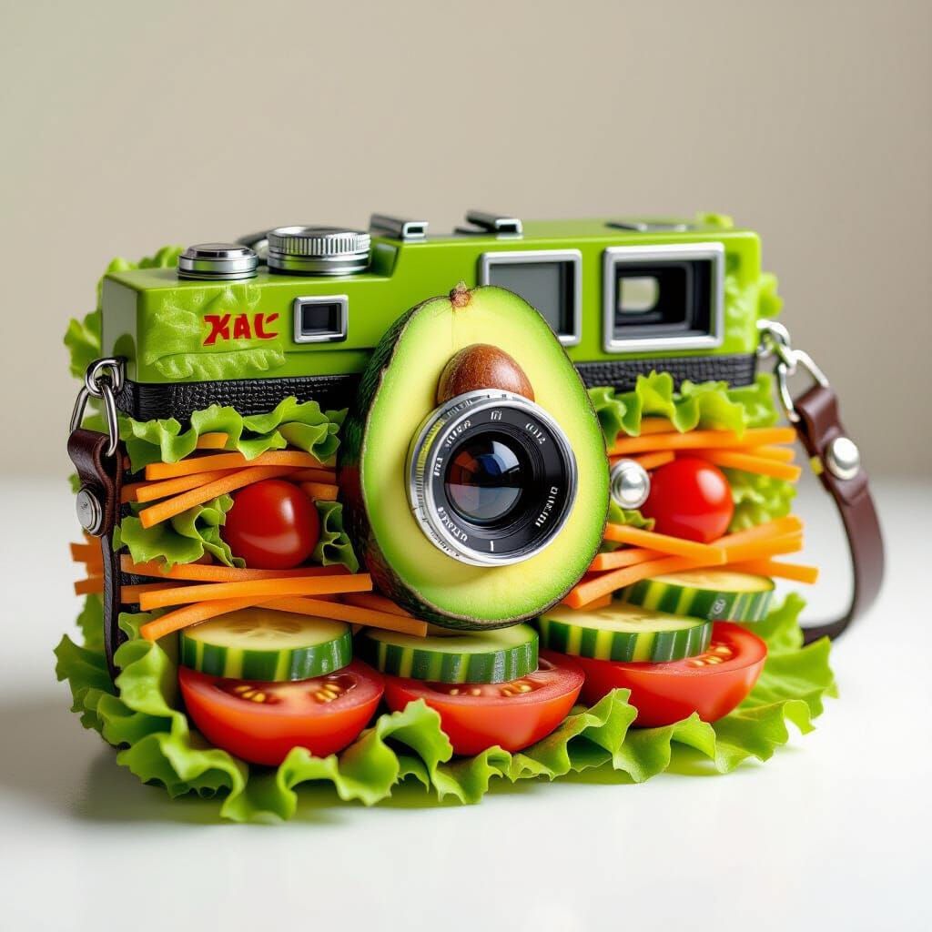 Photorealistic Salad Camera: A Culinary Art Illusion