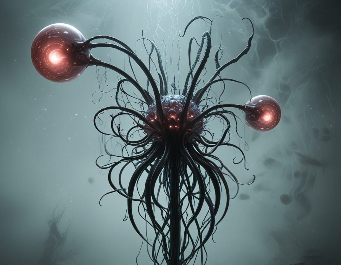 Ethereal Surrealist Blooms in Dreamlike Landscape