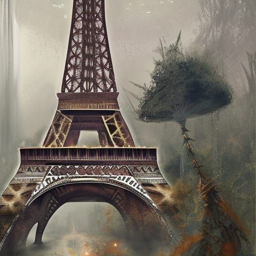 Post-Apocalyptic Eiffel Tower Ruins