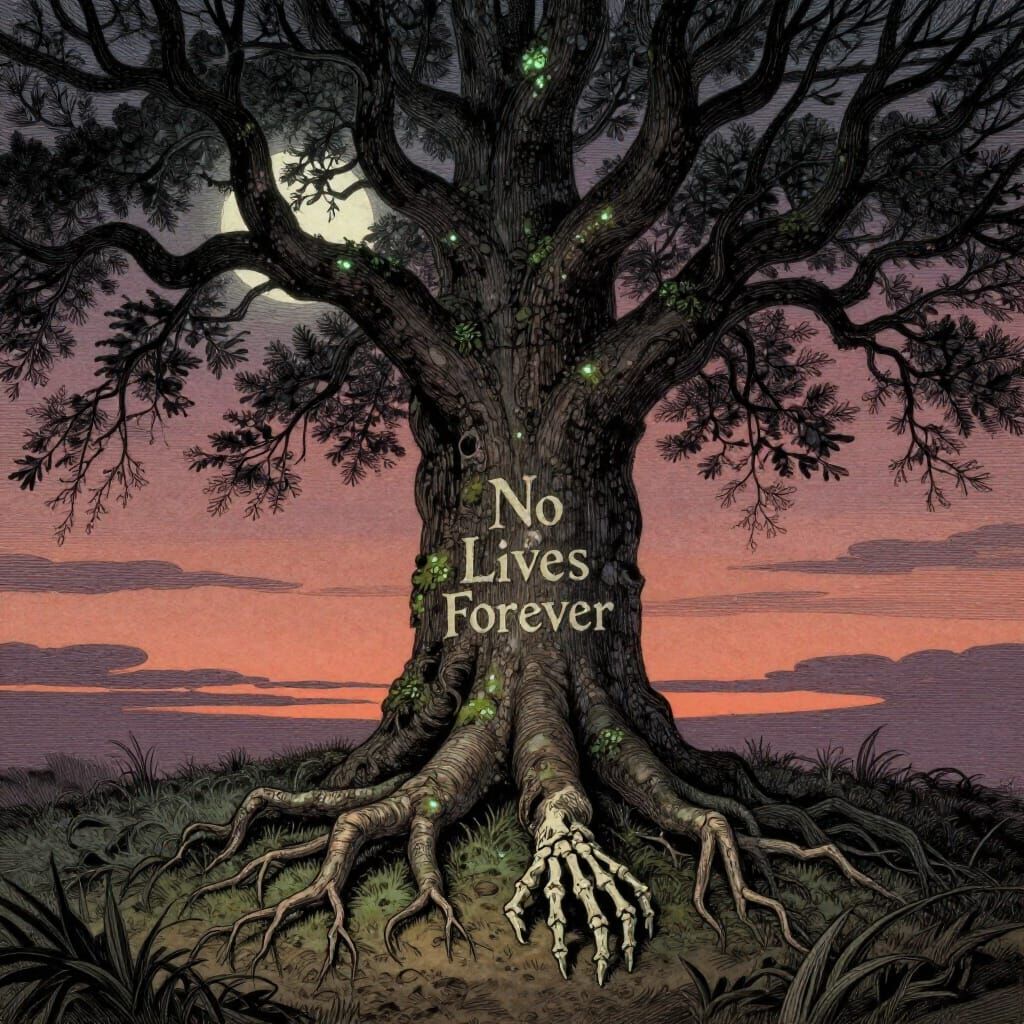 Ancient Tree of Eternal Cycle in Dark Fantasy Style