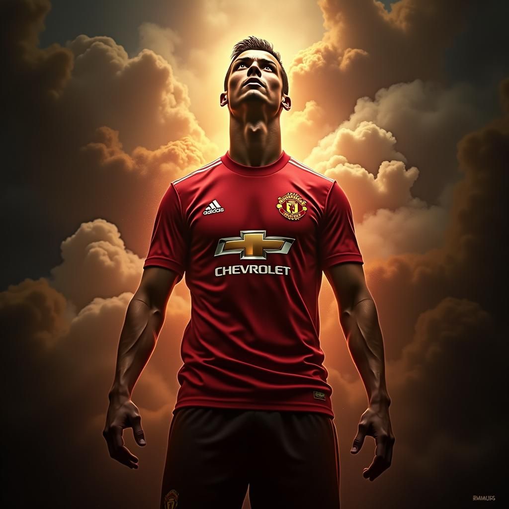 Cristiano Ronaldo as a God in Baroque Style