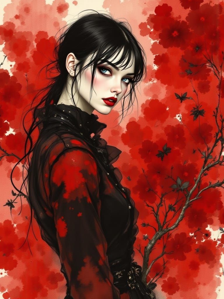 Mysterious Cherry Blossoms Unfold in Fiery Splendor